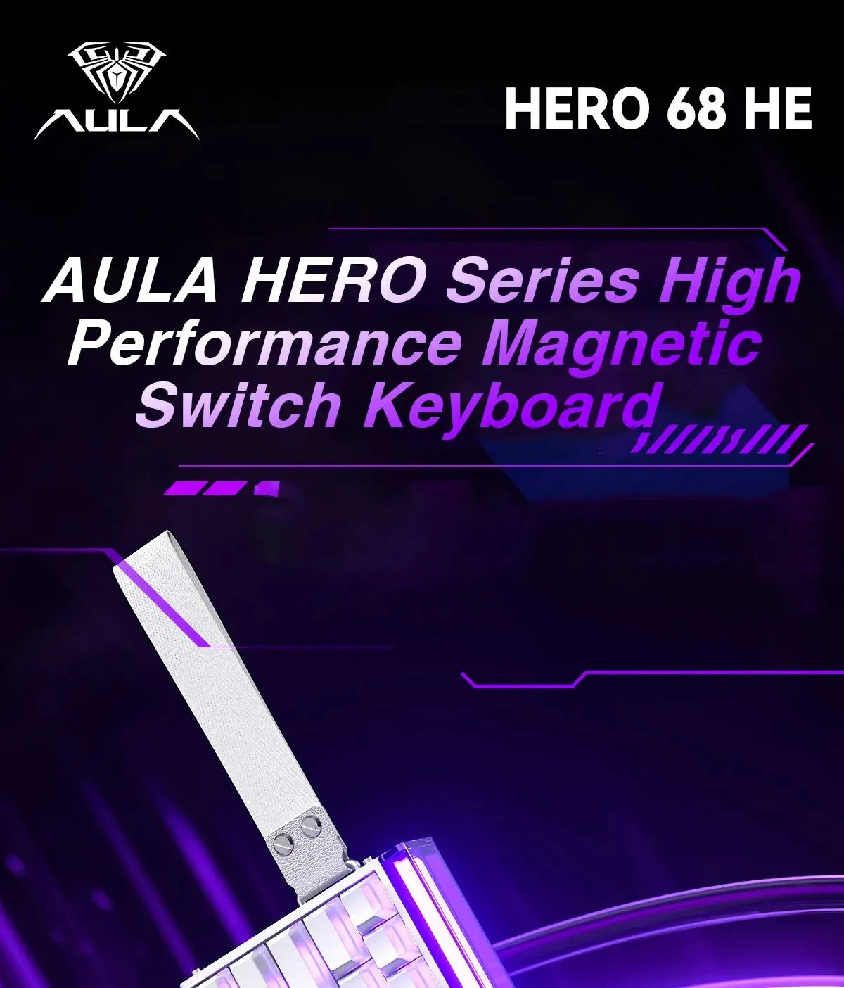 Teclado Mecânico AULA HERO 68HE RGB Gamer 8K