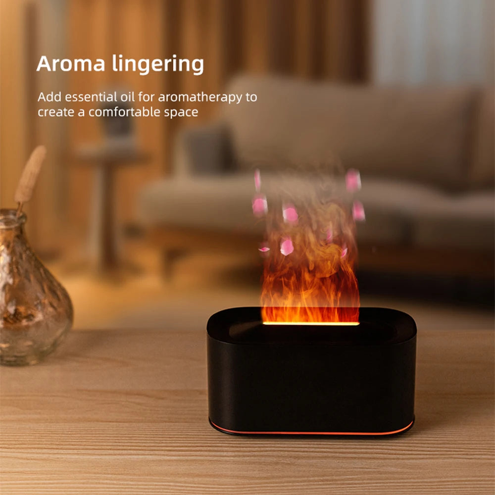 Difusor de Aromas Ultrassônico com Efeito Chama LED