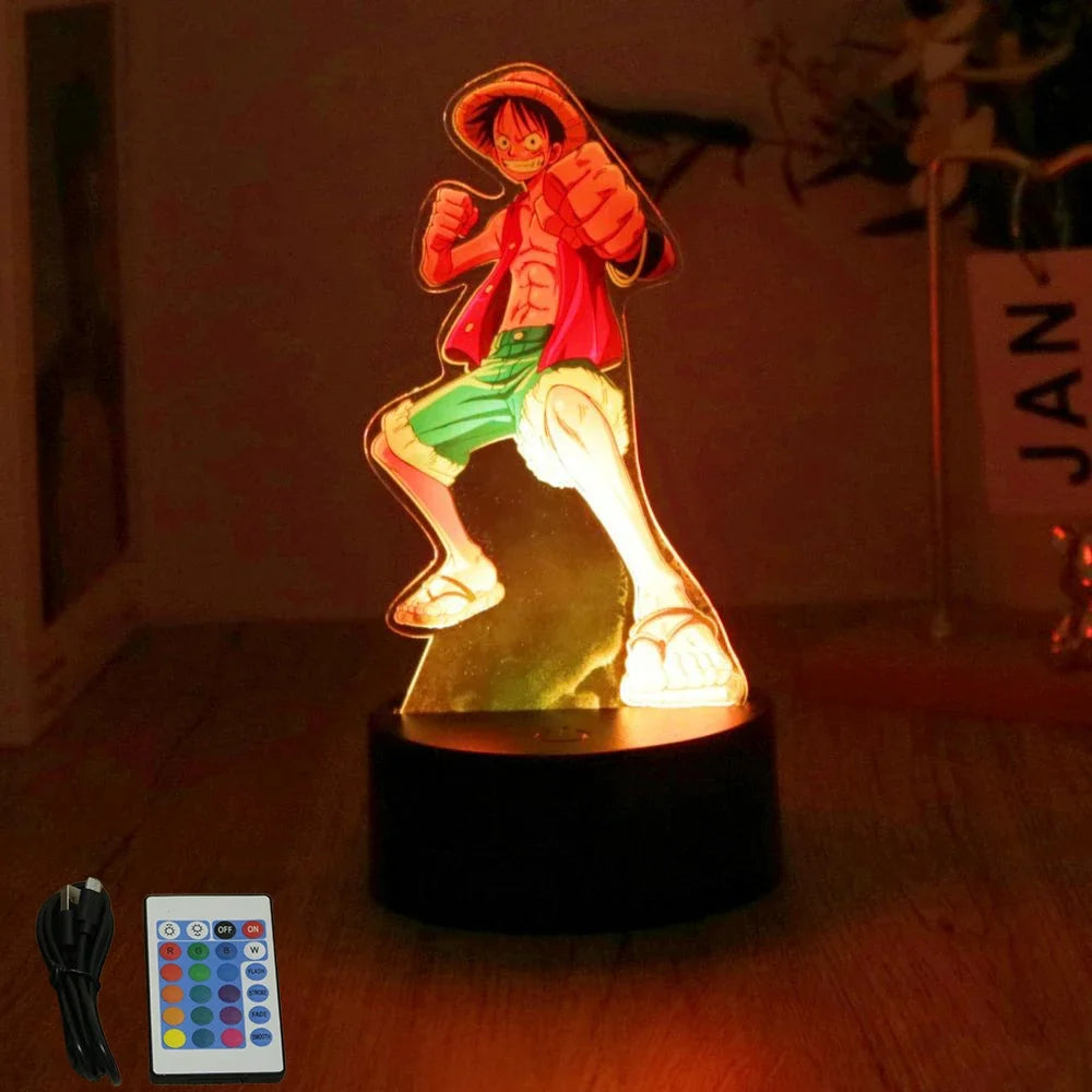 One Piece Luffy & Zoro 3D LED Lamp Action Figures – Anime PVC Collection Model Gift