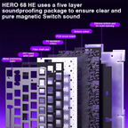 Teclado Mecânico AULA HERO 68HE RGB Gamer 8K