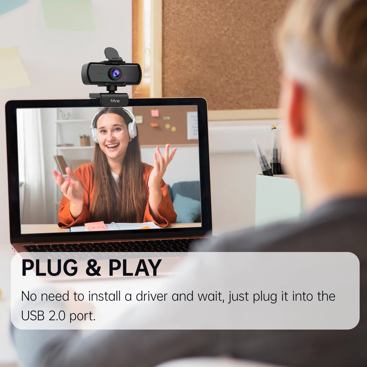 Webcam FIFINE K420 1440p com Microfone Integrado
