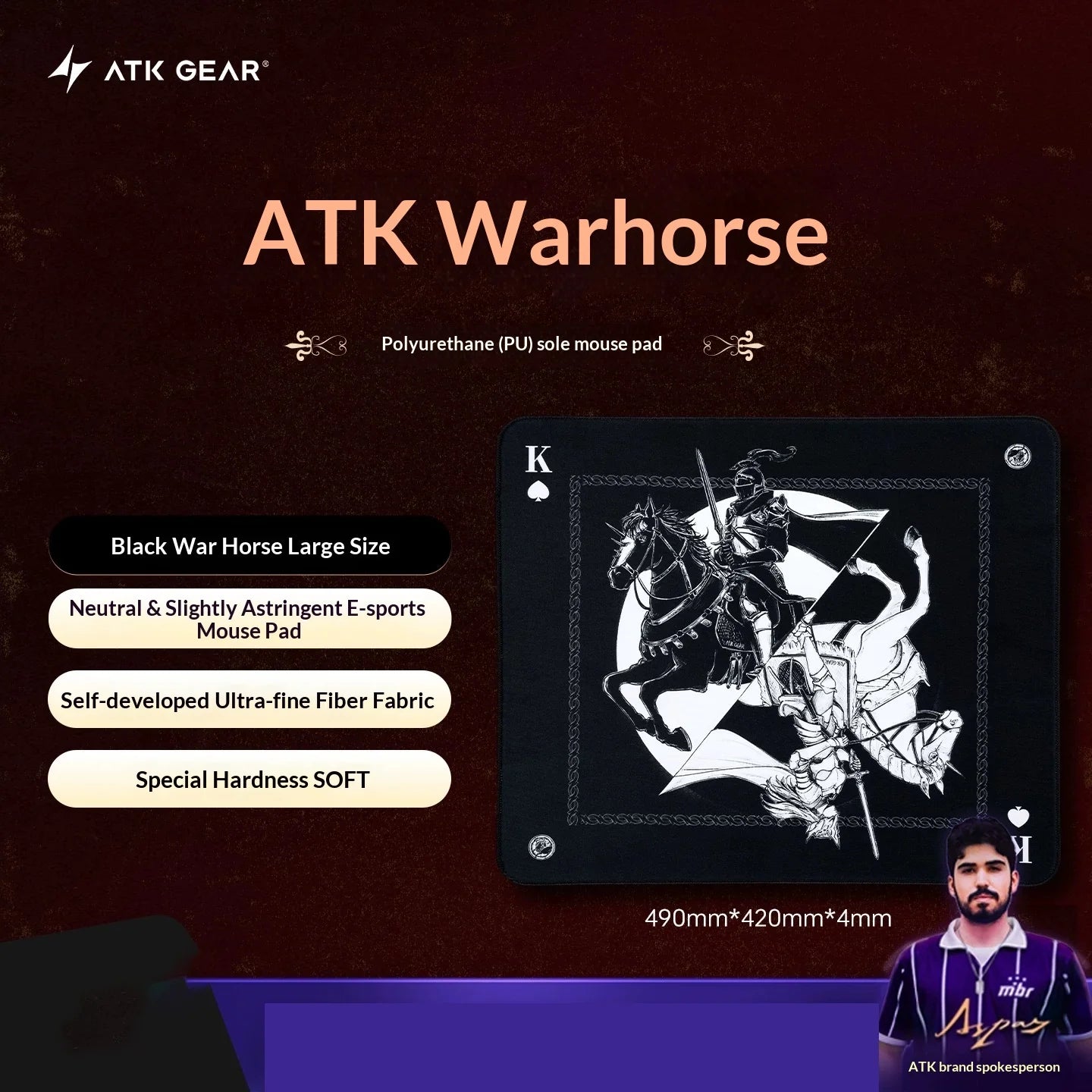 Mouse Pad ATK Warhorse com Ilustração Exclusiva
