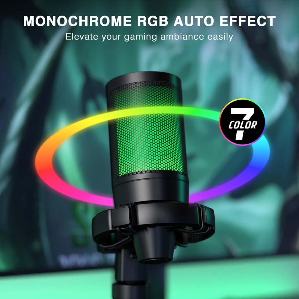 Microfone Condensador FIFINE AmpliGame A2 RGB para Streaming