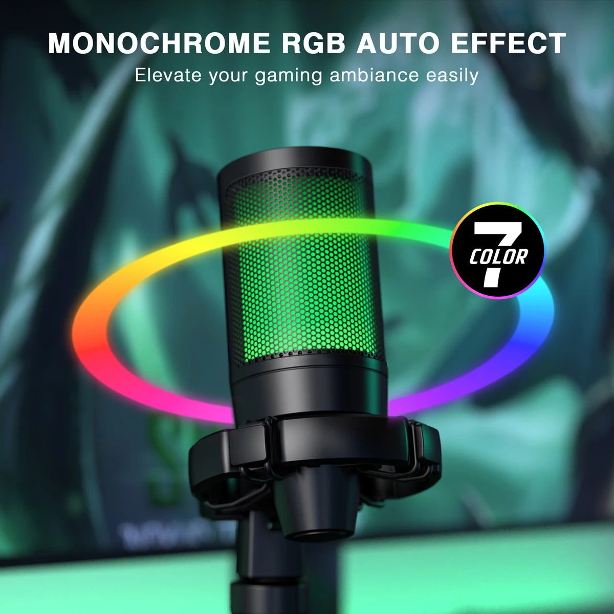Microfone Condensador FIFINE AmpliGame A2 RGB para Streaming