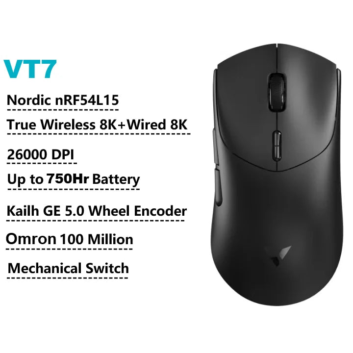 Rapoo VT7 MAX Mouse Gamer Wireless 8K de Alta Performance