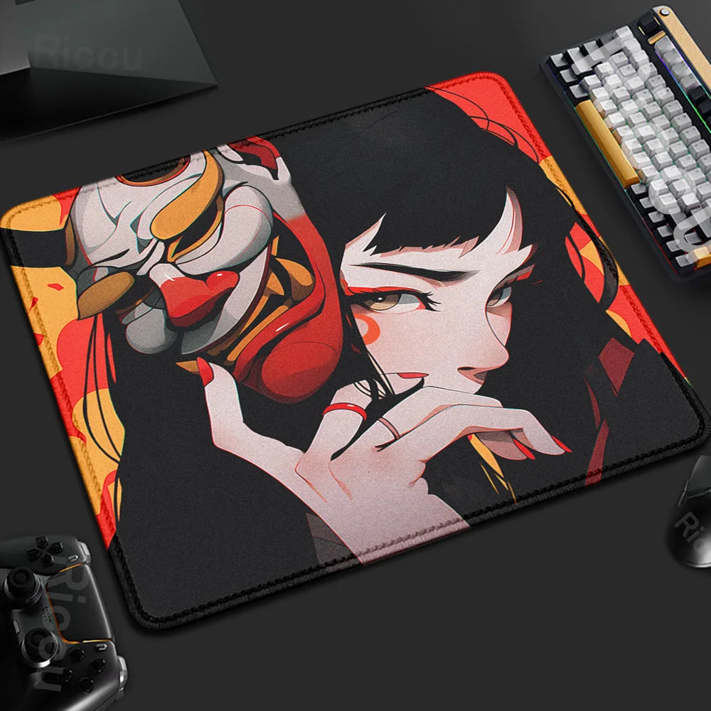 Mouse Pad Gamer Oni Girl 45x40 Antiderrapante Premium