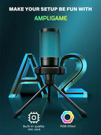 Microfone Condensador FIFINE AmpliGame A2 RGB para Streaming