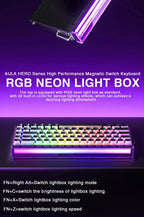 Teclado Mecânico AULA HERO 68HE RGB Gamer 8K