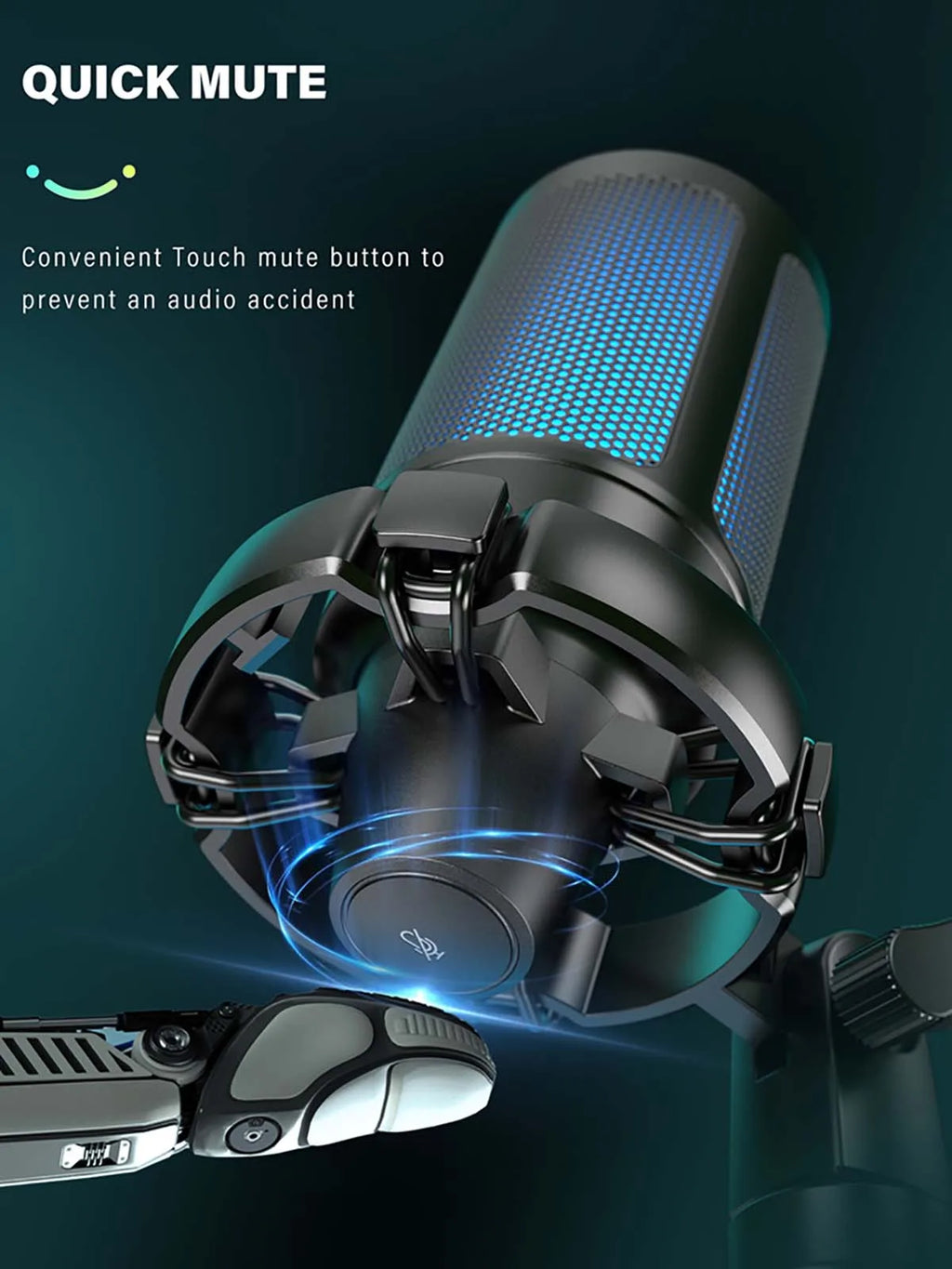 Microfone Condensador FIFINE AmpliGame A2 RGB para Streaming