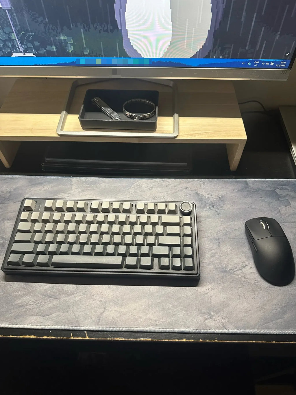 Mouse Pad Extra Grande Cinza para Teclado e Mouse