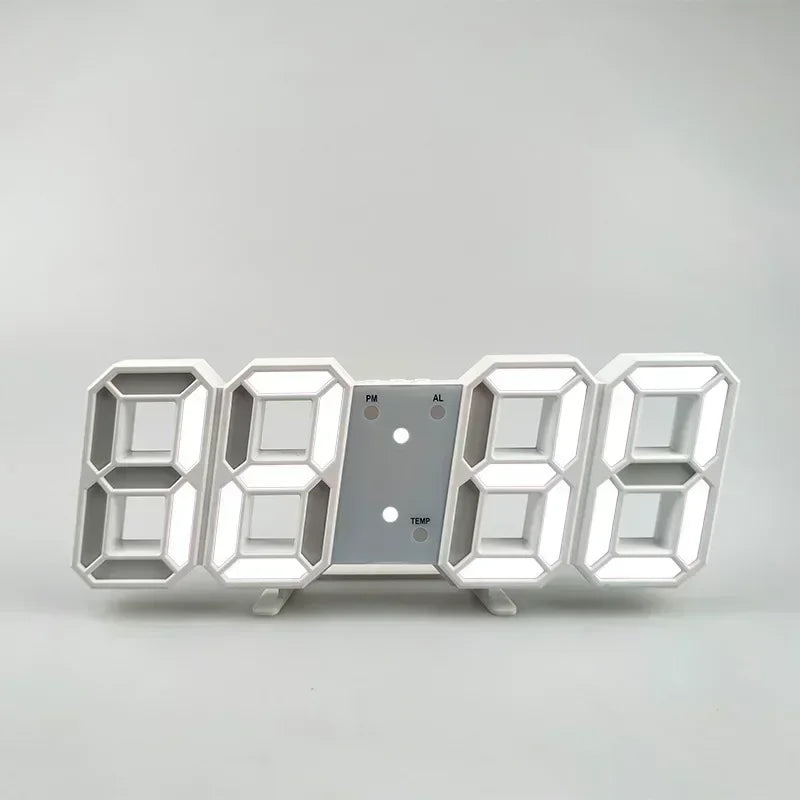 Relógio de Parede LED 3D Moderno com Data e Hora
