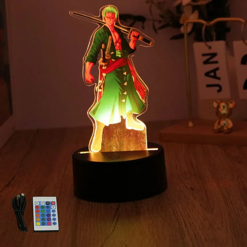 One Piece Luffy & Zoro 3D LED Lamp Action Figures – Anime PVC Collection Model Gift