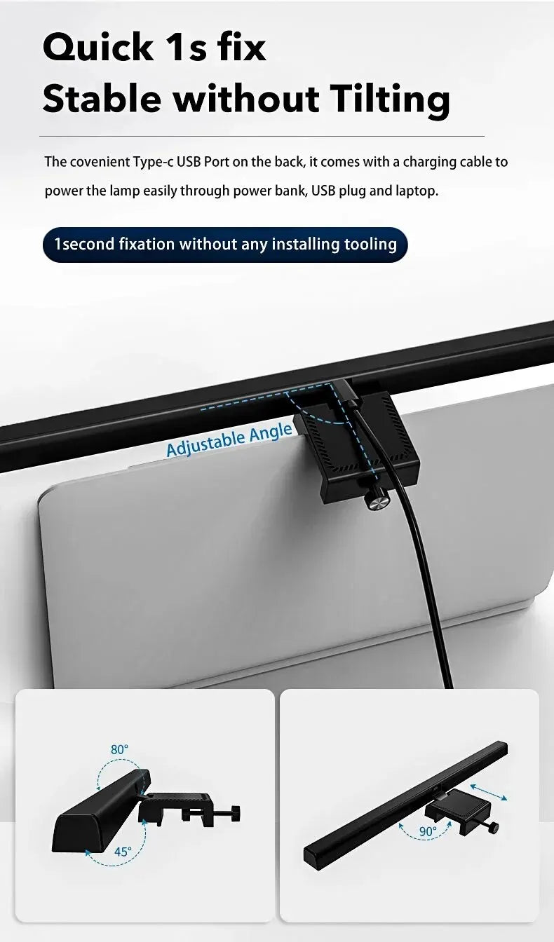 Luminária LED para Monitor de PC com Controle de Brilho