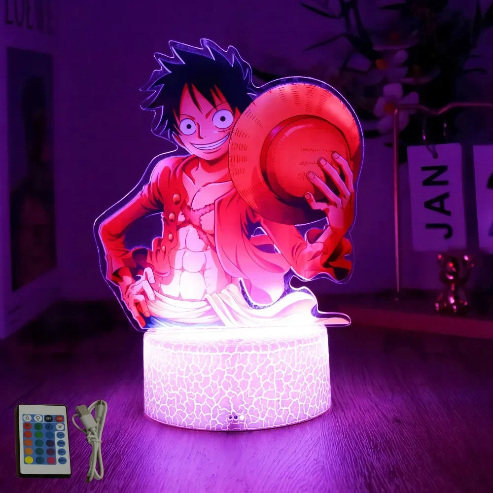 One Piece Luffy & Zoro 3D LED Lamp Action Figures – Anime PVC Collection Model Gift