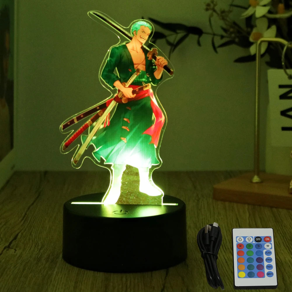 One Piece Luffy & Zoro 3D LED Lamp Action Figures – Anime PVC Collection Model Gift