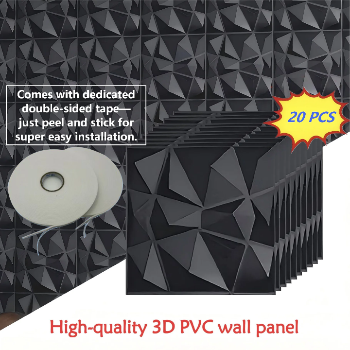Kit 20 Placas 3D Decorativas para Parede 30x30cm