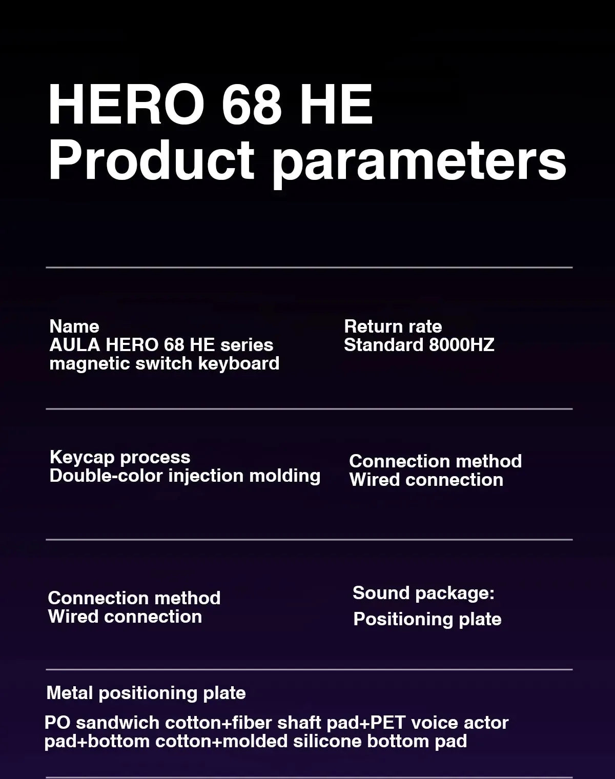 Teclado Mecânico AULA HERO 68HE RGB Gamer 8K