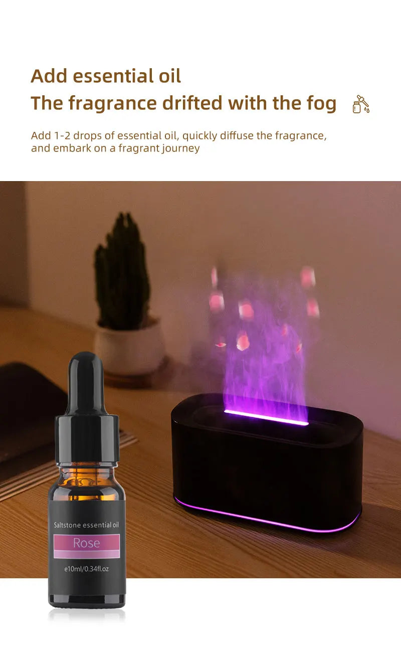 Difusor de Aromas Ultrassônico com Efeito Chama LED