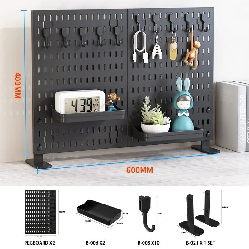 Kit Organizador Pegboard para Mesa e Escritório