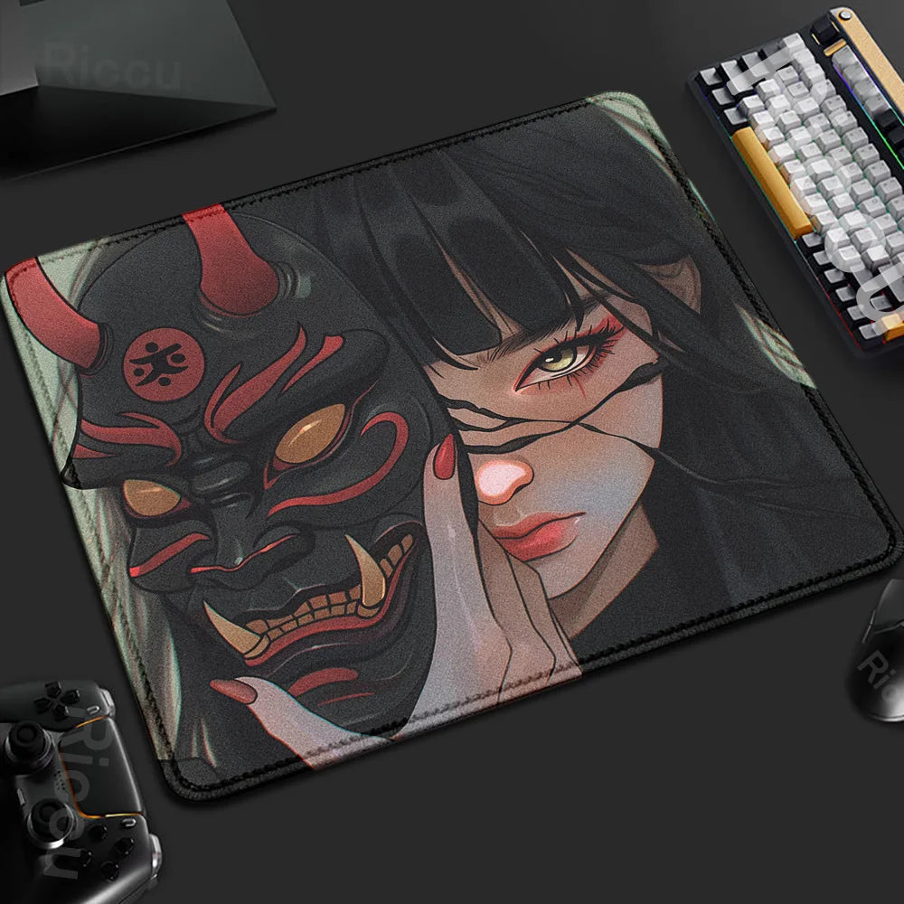 Mouse Pad Gamer Oni Girl 45x40 Antiderrapante Premium