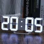 Relógio de Parede LED 3D Moderno com Data e Hora