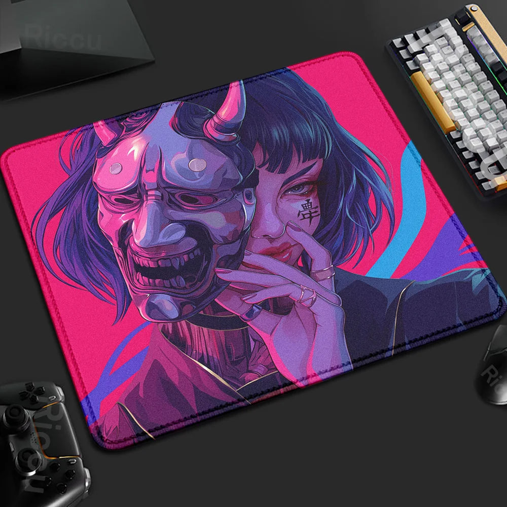 Mouse Pad Gamer Oni Girl 45x40 Antiderrapante Premium