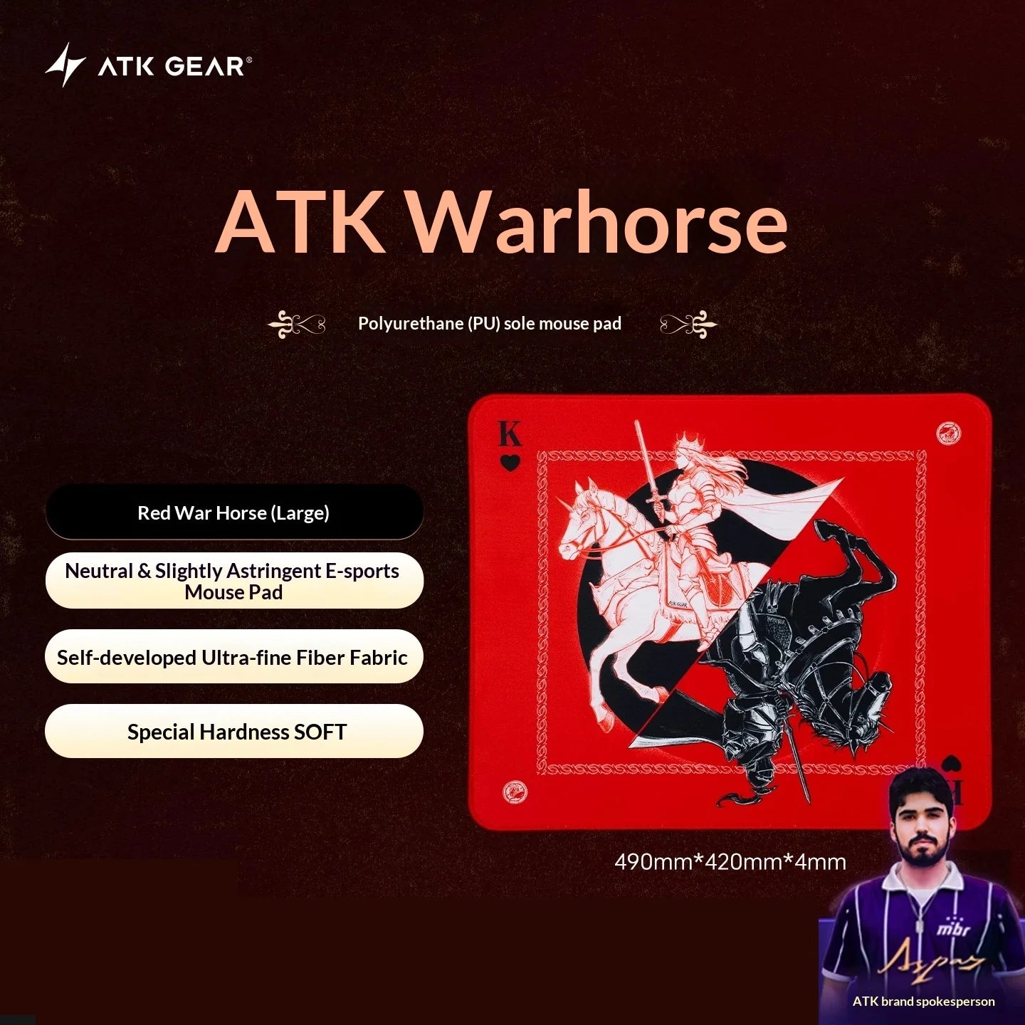 Mouse Pad ATK Warhorse com Ilustração Exclusiva