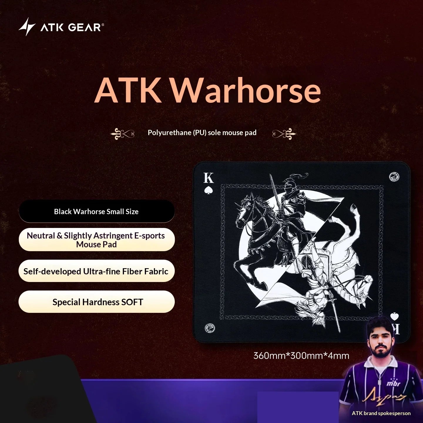 Mouse Pad ATK Warhorse com Ilustração Exclusiva