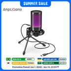 Microfone Condensador FIFINE AmpliGame A2 RGB para Streaming