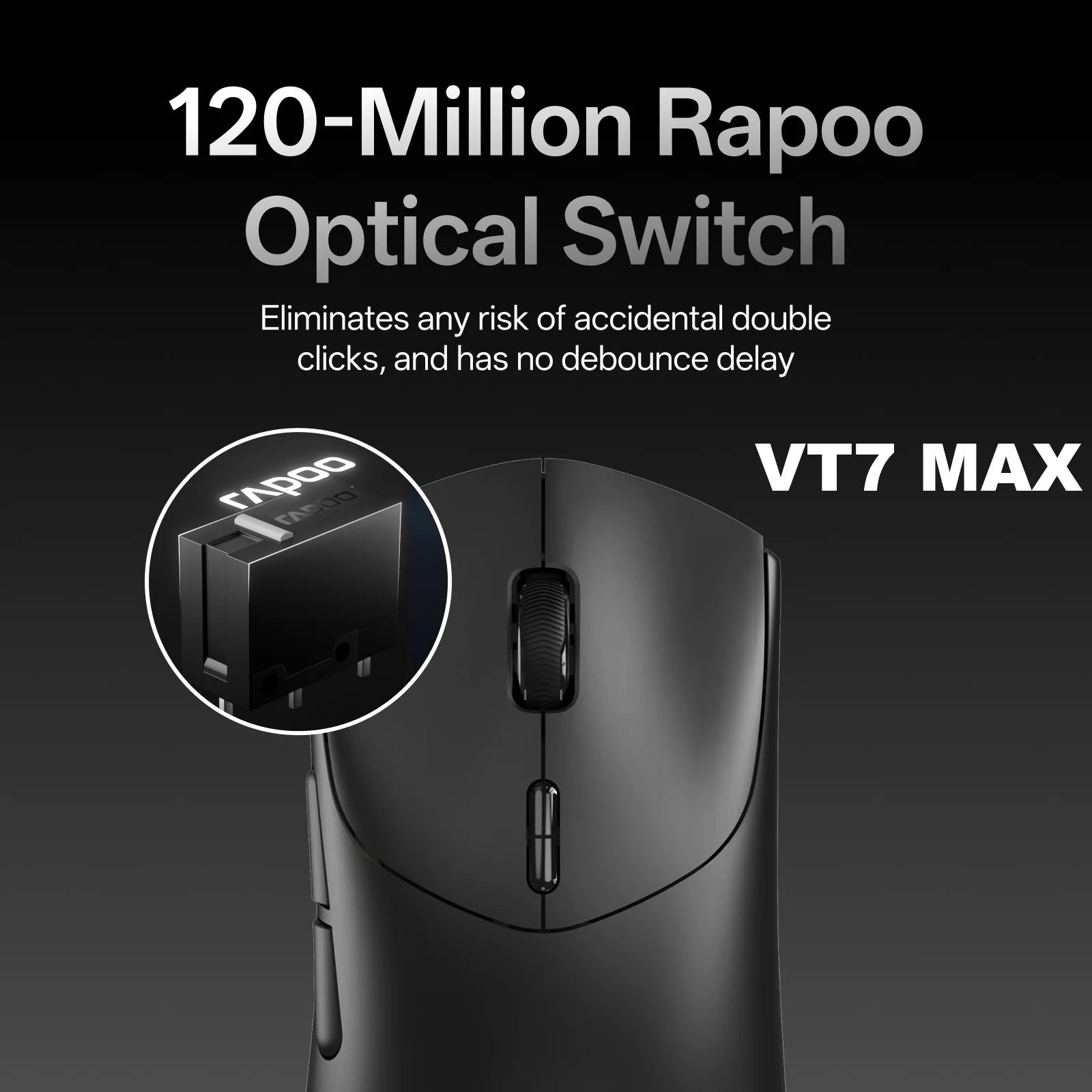 Rapoo VT7 MAX Mouse Gamer Wireless 8K de Alta Performance