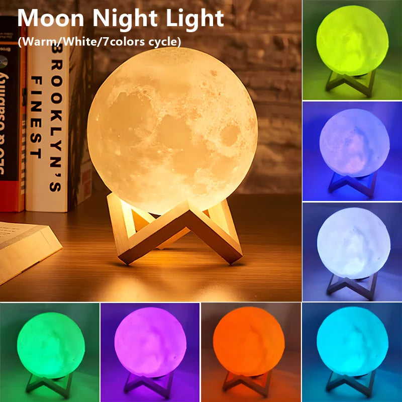 Luminária Lua LED Galaxy Decorativa para Quarto