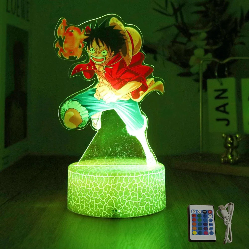 One Piece Luffy & Zoro 3D LED Lamp Action Figures – Anime PVC Collection Model Gift