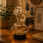 Luminária LED One Piece | Abajur Acrílico Anime com Luffy, Zoro, Chopper e Hancock | Decoração Quarto Infantil e Presente de Aniversário
