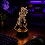 Luminária LED One Piece | Abajur Acrílico Anime com Luffy, Zoro, Chopper e Hancock | Decoração Quarto Infantil e Presente de Aniversário