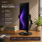 Suporte Articulado Premium para Monitor e Tablet — Rotação 360°