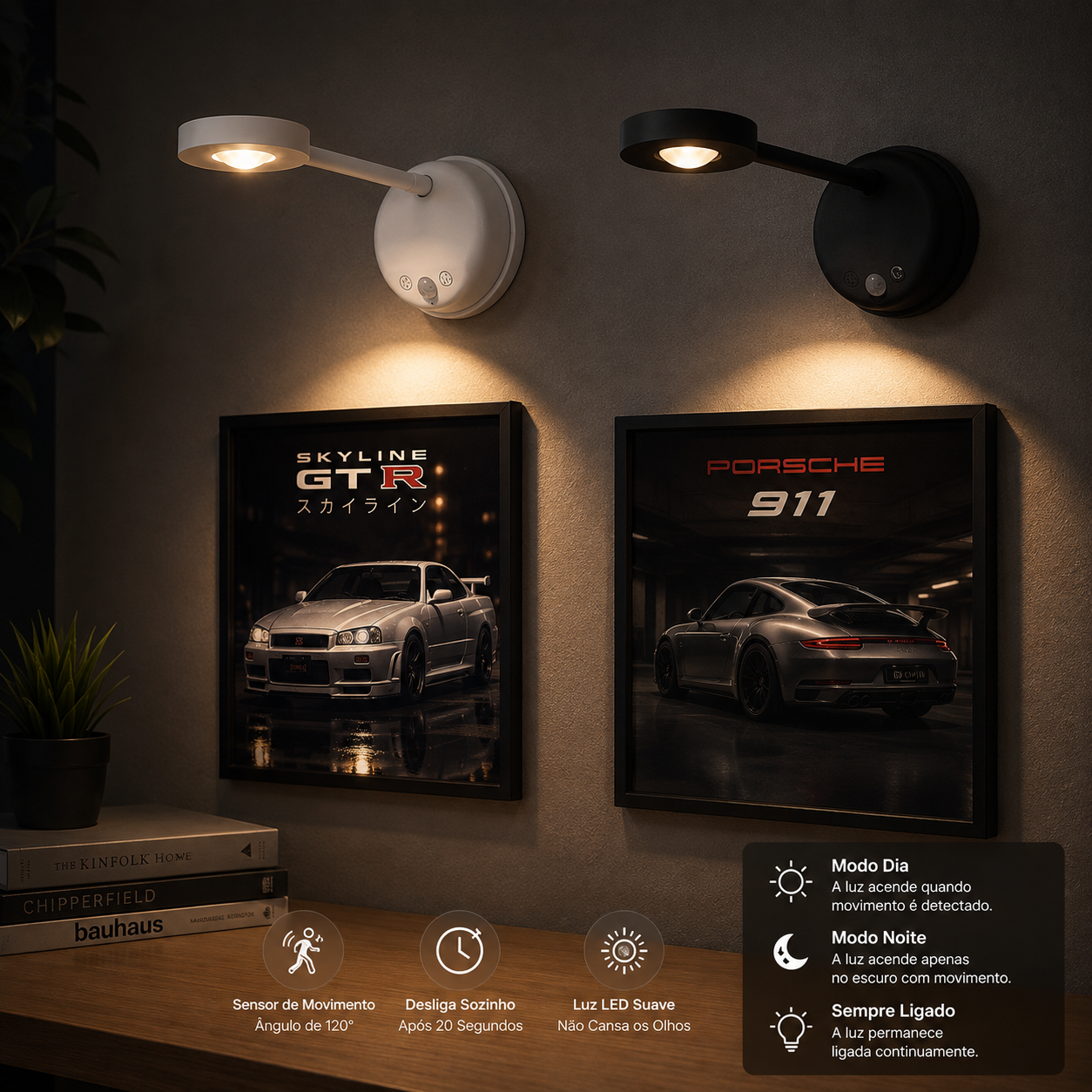 Luminária LED Sensor de Movimento