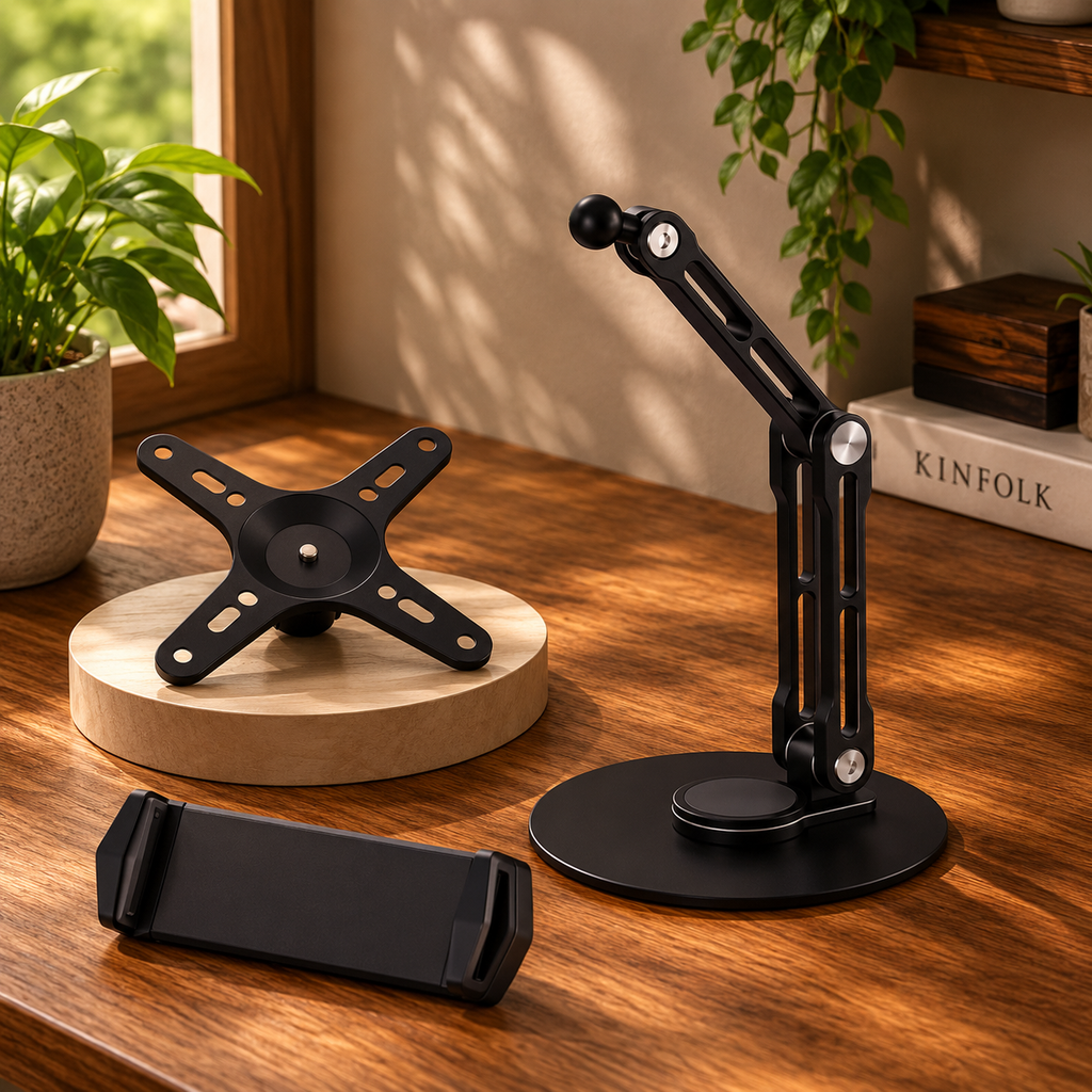 Suporte Articulado Premium para Monitor e Tablet — Rotação 360°