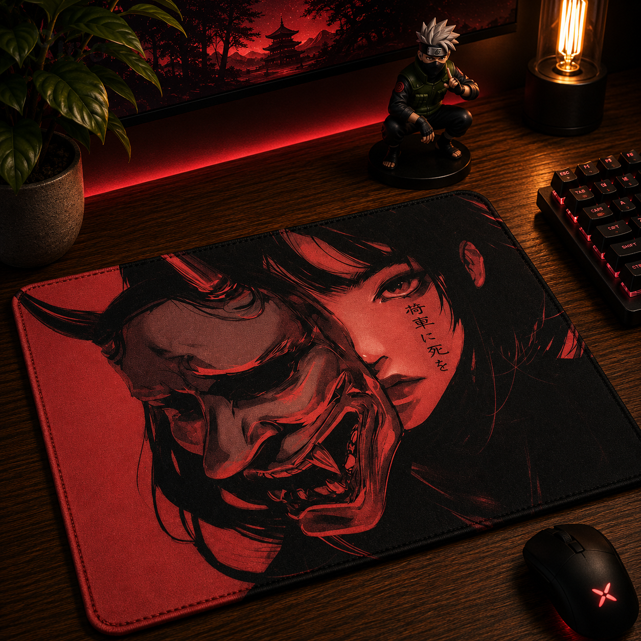 Mouse Pad Gamer Oni Girl 45x40 Antiderrapante Premium