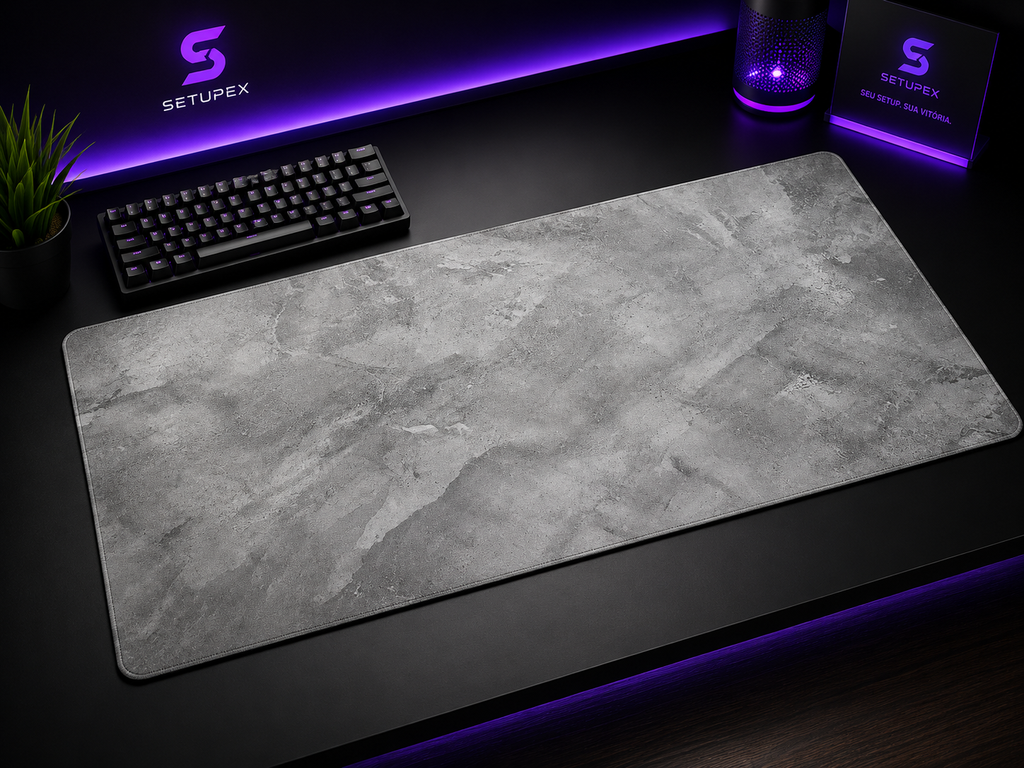 Mouse Pad Extra Grande Cinza para Teclado e Mouse
