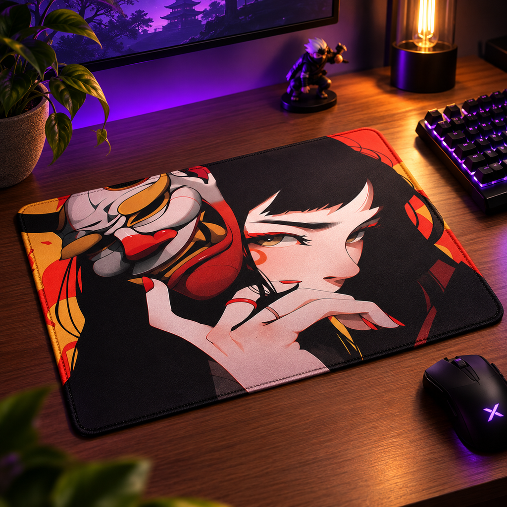 Mouse Pad Gamer Oni Girl 45x40 Antiderrapante Premium