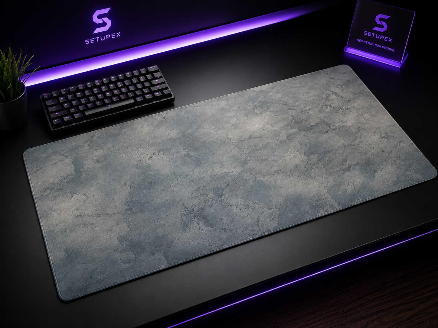 Mouse Pad Extra Grande Cinza para Teclado e Mouse