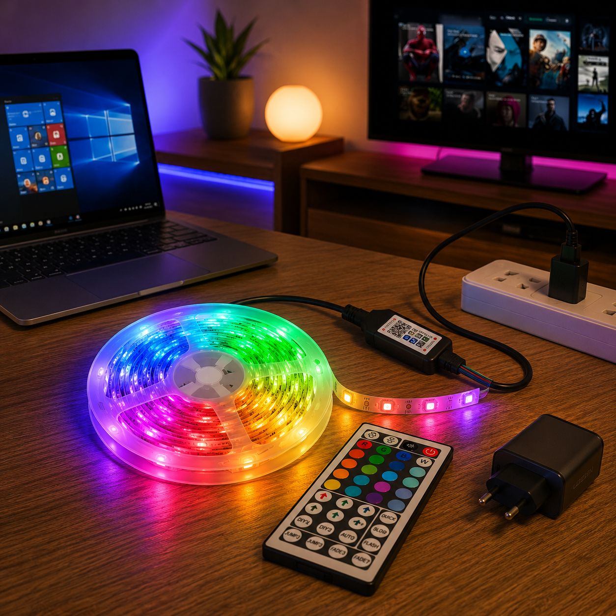 Fita LED RGB APP Control para Quarto Gamer