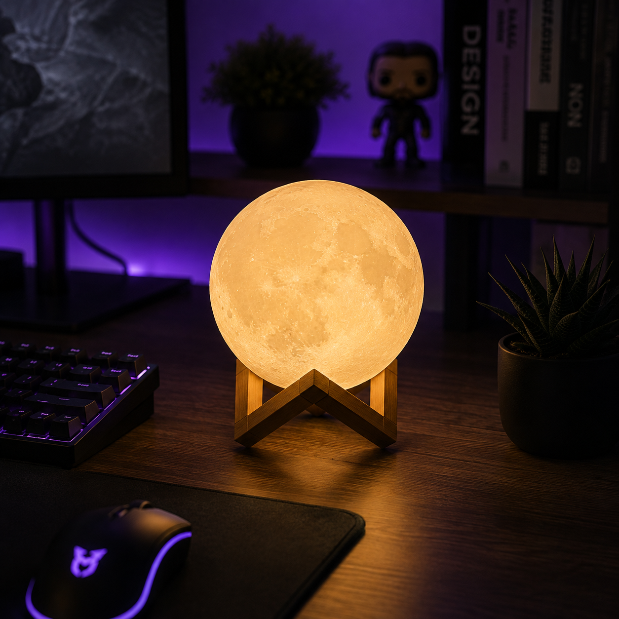 Luminária Lua LED Galaxy Decorativa para Quarto