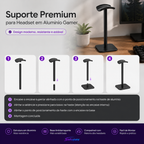 Suporte Premium para Headset em Alumínio Gamer