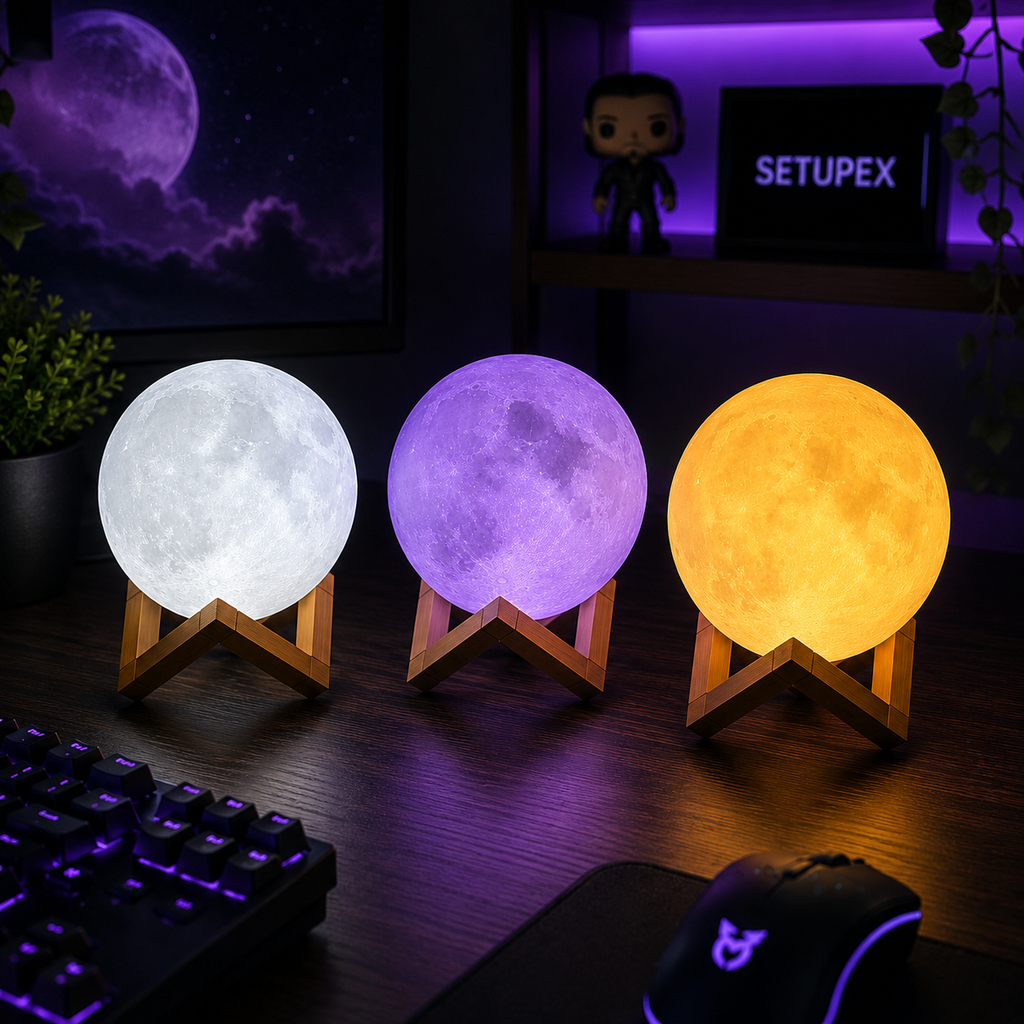 Luminária Lua LED Galaxy Decorativa para Quarto