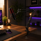 Suporte Articulado Profissional para Microfone Gamer e Podcast