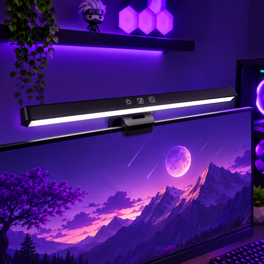 Luminária LED para Monitor de PC com Controle de Brilho